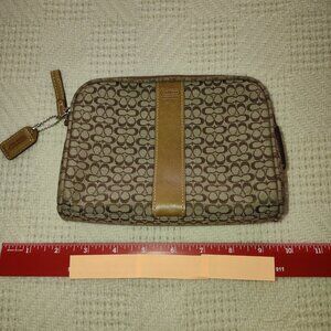 Vintage Jacquard Coach Cosmetic Zippered Pouch